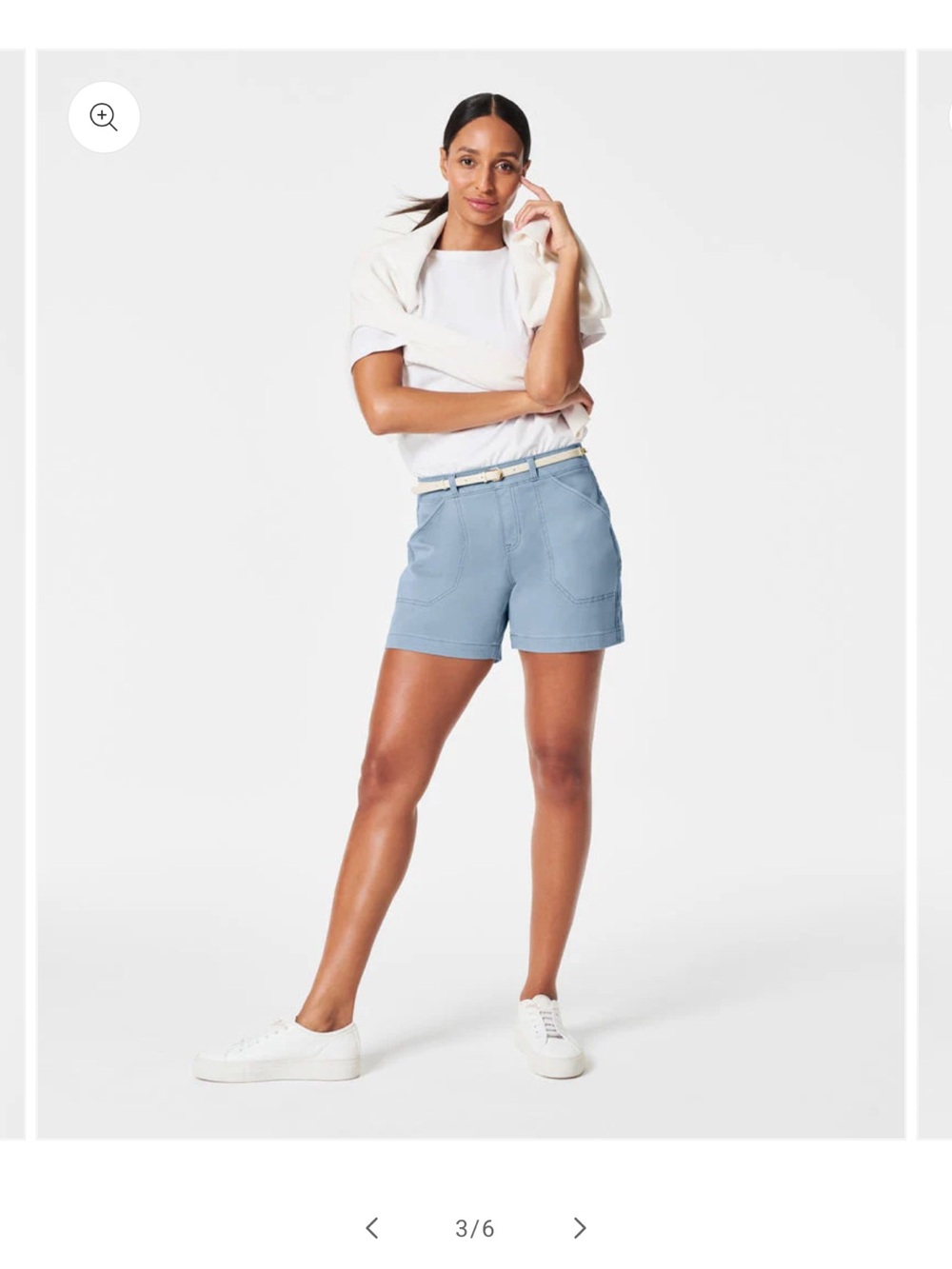 Spanx Stretch Twill Shorts, 6"-Mountain Blue
